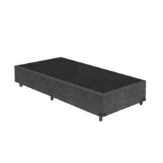 Base Box Solteiro Suede Preto - 30x78x188