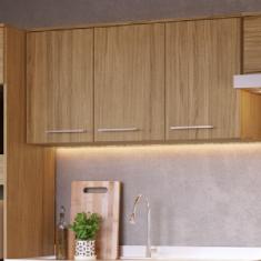 Armário Aéreo de Cozinha 3 Portas Gaia Decibal Móveis Marromlle