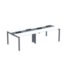 Mesa de Plataforma Dupla para 4 Pessoas Corporativa 130X120/4P PDC13/12/4P Branco/Grafito