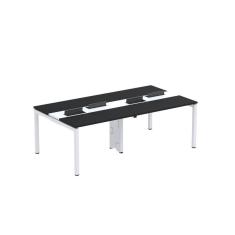 Mesa de Plataforma dupla para 4 Pessoas Corporativa 110X120/4P PDC11/12/4P Preto/Branco