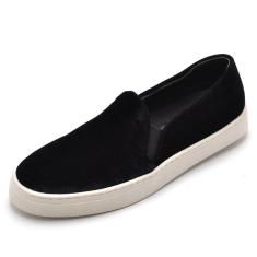 Slip On Tenis Slipper Couro Feminino Camurça Moderno Sola Borracha Palmilha Conforto-Feminino