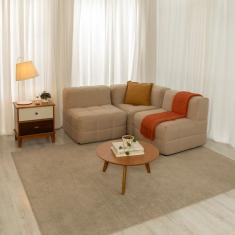 Sofá Guldi Popup com 2 Módulos Centrais e Canto Linho Bege