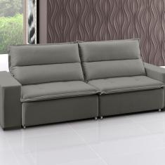 Sofá Supreme - Retrátil / Reclinável 220 Cm- Veludo Cinza