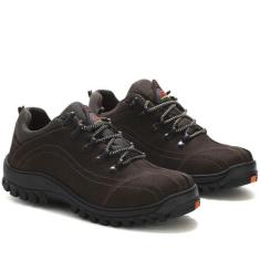 Tênis Adventure Couro Masculino Cadarço Resistente Trilha Rapel Confor