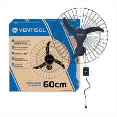 Ventilador De Parede 60 Cm Oscilante Preto Ventisol Bivolt, Bivolt