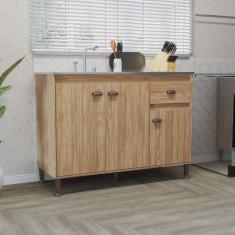 Balcão de Pia 120cm 3 Portas e 1 Gaveta Torino