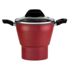 Cuscuzeiro Enjoy Antiaderente Vermelho 14cm Alumínio - Alegrete