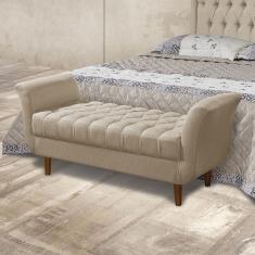 Divan Barcelona 1,30 Linho Bege Claro Grupo 1- 1/24 - Atraente Móveis - Cor: Bege