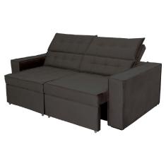 Sofá Austrália 3,00m 5 Lugares Retrátil E Reclinável D35 - Preto