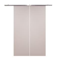 Porta De Correr Dupla Branco Prime Kit Alumínio 210x160