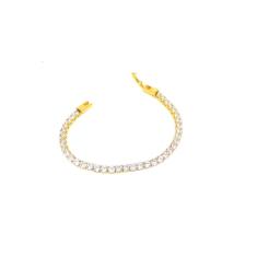 Pulseira Folheada a Ouro 18k Modelo Riviera com Zirconias
