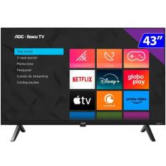 TV 43 Polegadas AOC LED Smart Roku Wi-Fi Full HD USB HDMI 43S5045