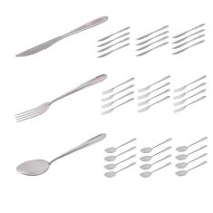 Conjunto 36 Talheres Garfo Colher Faca Inox Luxo