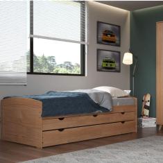 Bicama Solteiro 3 Gavetas em Madeira Maciça Ulli Inter Link