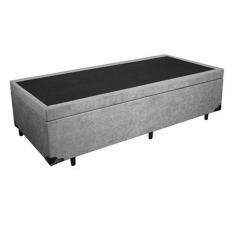 Cama Box Baú Solteiro Confort AColchões Suede Cinza