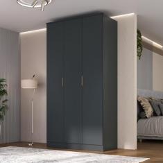 Guarda-roupa 3 Portas Mdf Ravi Grafitto