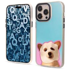 GANGANPRO Capa para iPhone 12 Pro Max 6,7 polegadas colorida a laser com padrão iridescente brilhante protetor de silicone macio antiarranhões PC capa traseira