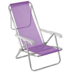 Imagem de Cadeira Alta Reclinável de Alumínio 8 Posições Dobrável - 2293 Mor