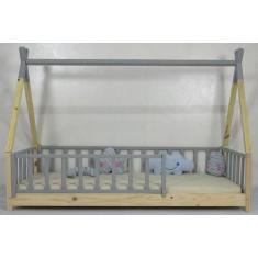 Cama Montessoriana Solteirão Cabana Colorida Madeira Maciça Pinus - Pi