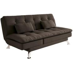 Sofá-cama Casal 3 Lugares Reclinável Suede Linoforte Jade A2, Café, 3