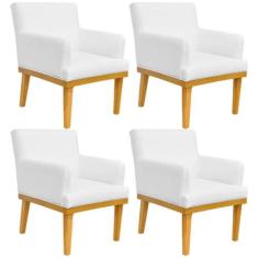 Kit 04 Poltronas Decorativa Para Sala de Estar Base Mel Beatriz W01 Ma