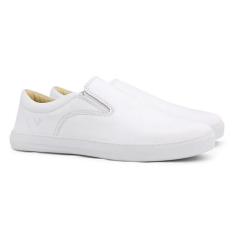 Tênis Slip-On Masculino Couro West Bulls Casual Conforto, Branco, 42