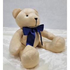 Urso articulado pelúcia bege  g.34cm nichos decoração quarto bebê - XÚ