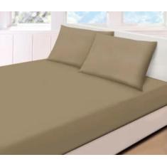 Jogo De Lençol Casal Com Elástico Microfibra 3 Peças - LuckBaby, Caqui