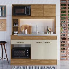 Cozinha Compacta 143cm com Balcão para Pia 4 Portas 1 Gaveta 7072  Dec