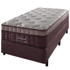 Cama Box + Colchão Solteiro Detroit Molas Ensacadas Visco Gel Pillow In 88x188x68cm