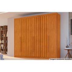 Guarda Roupa 6 Portas (4 Ripadas) E 6 Gavetas Atenas Cinamomo - Conquista