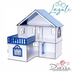 Kit Casinha Bonecas + 21 Móveis Polly July LAZULI - Darama