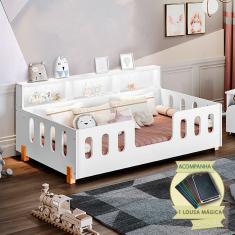 Cama de Criança Infant Montessoriana Led Nina com Nicho - Branco Incluso Lousa Mágica