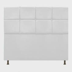Cabeceira Estofada Damares 160 cm Queen Size Com Botonê Suede Branco - adj Decor
