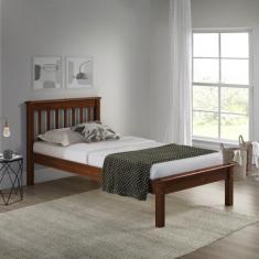 Cama Solteiro Inglesa em Madeira Maciça Mv Outlet, Mogno