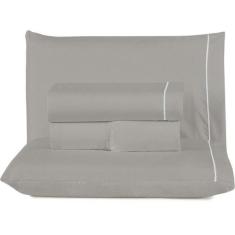 Jogo De Lençol King Top Line 180 Fios 4 Peças - Cinza - Dona Zeze