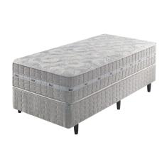 Conjunto Cama Box Solteiro Molas Ensacadas Alabama 88x188x61cm