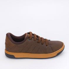 Tênis Infantil Casual Kidy Urbano Calce Fácil Marrom