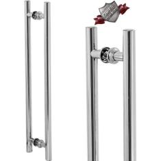 Puxador De Portão Social Polido Ou Escovado 80cm - MetalCromo