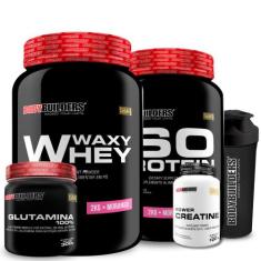 KIT Waxy Whey 2kg + Iso Protein 2kg+ Power Creatina 100g + Glutamina 1