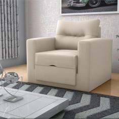 Sofá Cama 1 Lugar Italo Suede Bege