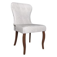 Cadeira Decorativa Sala De Jantar Duque Madeira Linho Cinza - Gran Belo