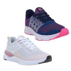 Tênis Feminino Esportivo Caminhada Academia Confortável Kit-Feminino