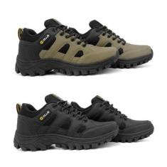 Kit 2 Tênis Trekking Ollie Broncos Adventure Trilhas-Masculino