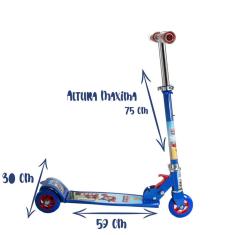 Patinete Infantil Azul Dobrável Patrulha da Justiça Cão