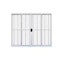 Janela 4 Folhas de Correr C/Grade 1.00 X 1.00 Aluminio Branco Linha Modular - Hale