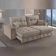 Sofá Retrátil Reclinável com Usb 290cm Istambul Yescasa Marrom