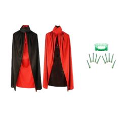 Fantasia Vampiro Infantil Capa Dupla Face Dentadura e Unhas