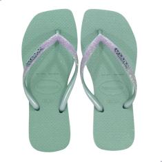 Chinelo Havaianas Slim Square Glitter Argila