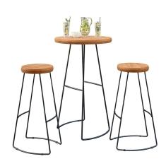 Kit Mesa Bistrô Redonda E 2 Banquetas Alta Astra Base Metálica - Pallazio